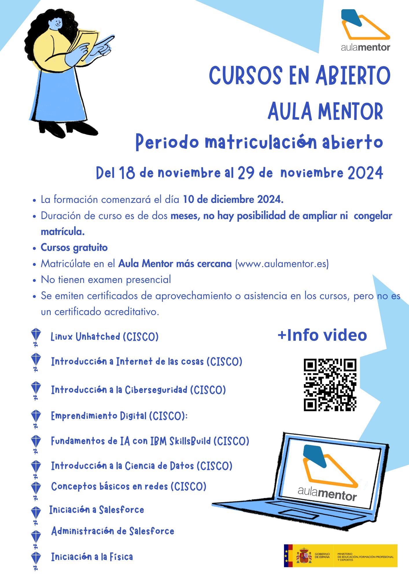 ©Ayto.Granada: comienzas la matriculacin de los Cursos en abierto AULA MENTOR noviembre 2024 